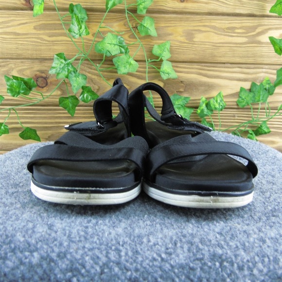 Anne Klein Nolita Women Strappy Sandal Shoes Black Synthetic Size 9.5 Medium - Picture 2 of 9